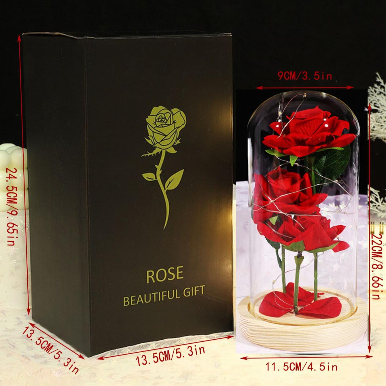 Artificial Rose Design Night Light Glowing Led Lights, Creative DIY Spring Bouquet Gift Night Light, Home Decoration Flower for Living Room Bedroom Desktop Ornaments