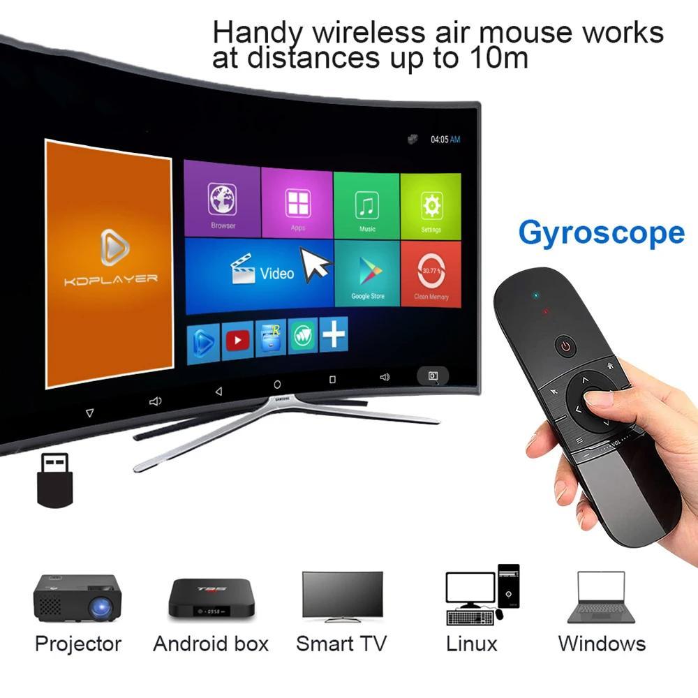 Wireless Remote Control for Nvidia Shield and Android TV, 2.4g Wireless Keyboard Mouse Controller for Projector Htpc PC, Not Support Samsung Lg Sony Tcl Tvs