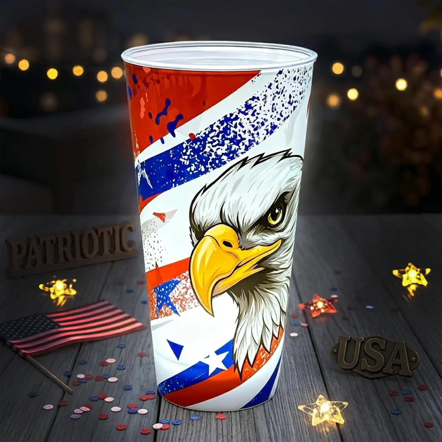 LED Lighting Cup,Holiday-Themed Printed Glow Cup,Thick, Shatter-Resistant Plastic Cup,15 oz Party Decorative Cup for Parties, Nightclubs, Holiday Gatherings (1, )