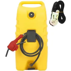 15 gal Gas Can, Fuel Caddy with Pump, Fuel Transfer Tanks with 10 ft Delivery Hose Diesel Fuel Can for Cars, Lawn Mowers, Boats,Medium, Gray/Red/Yellow/Orange
