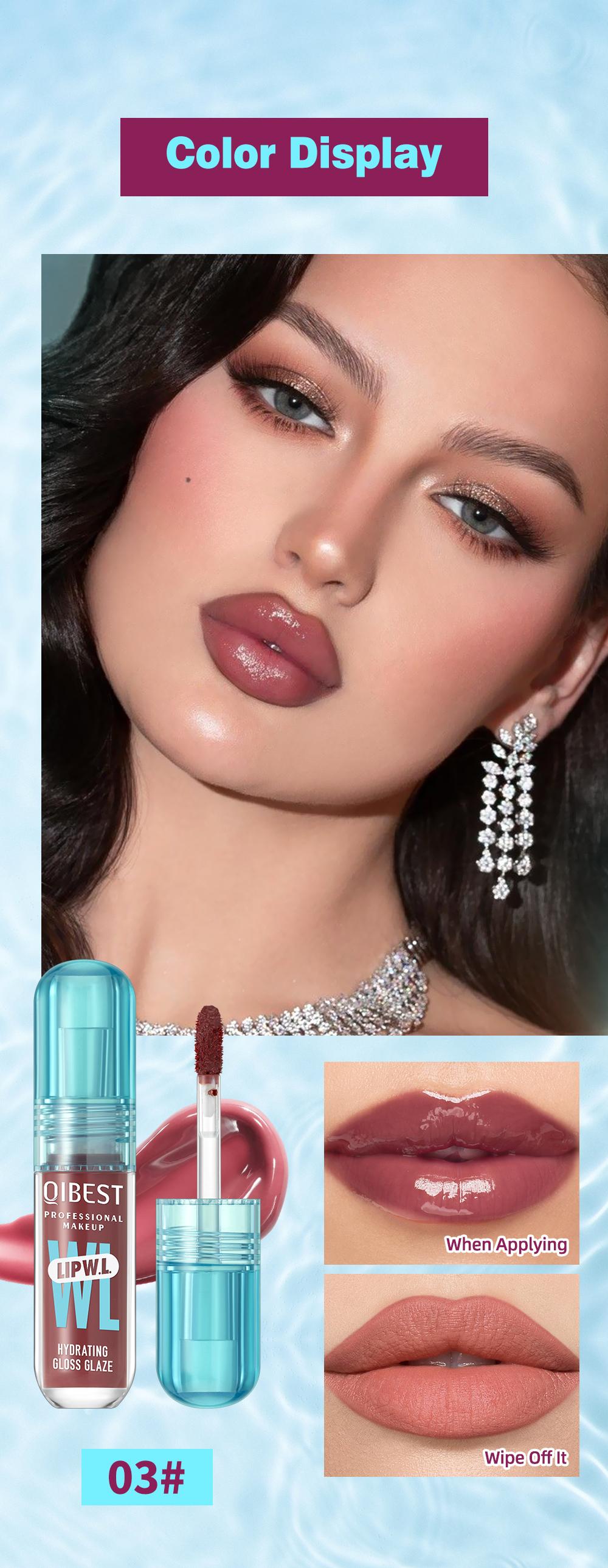 Hydrating Mirror Gloss Lipstick, Long-Lasting Moisture, Non-Greasy, Dewy Finish, Available in 8 Colors, Formaldehyde-Free, Single Item