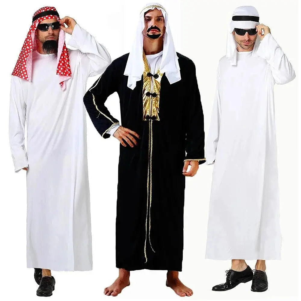 Men Arabia Arab Sheikh Costume Shepherd Arabian Prince Cosplay for Adult Fantasia Purim Halloween Costumes