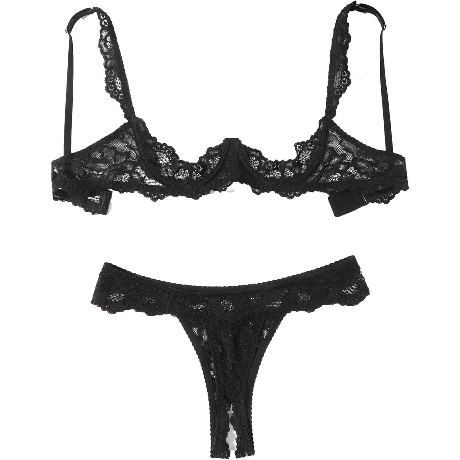 Sexy Lingerie Set for Women Lace Bra and Panty Sets Underwire Push Up Lace Lingerie Set XS-XXLGift