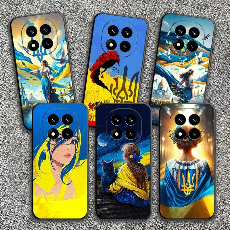 Blue Yellow Ukrainian Girl Soft Phone Case For iPhone 11-17 Pro Max/Plus & Samsung Galaxy S23-S25 Black Cover Back Shell