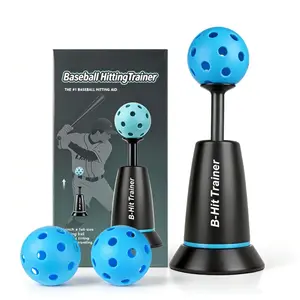 Baseball Hitting Trainer with 3 Baseballs, Pop-Up Batting Tee Practice Stand for Home Backyard, Adjustable Height Sturdy Base Equipment for Baseball & Softball Training – Ideal for Youth, Teens & Adults