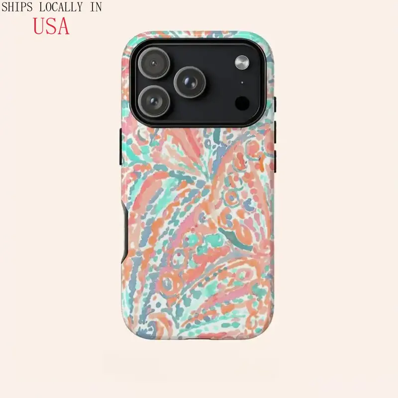 Fresh watercolor floral pattern phone case, sturdy and durable 2-in-1 protective case, compatible with iPhone 17/16/15/14/13/12/11 Pro Max/Plus/Pro, Samsung Galaxy S26/S25/S24/S23/22/21 series. Simple and stylish phone case, perfect birthday gift.