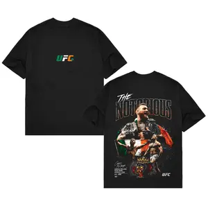 Men's UFC 329 Black Conor McGregor T-Shirt, The Notorious UFC Graphic Tee, UFC MMA Shirt, Gift for Fighters, Sports Apparel