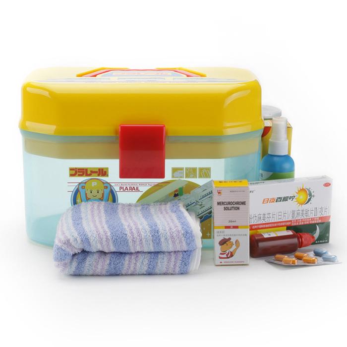 Bangduo - Children's toy storage box, plastic Japanese-style transparent storage box with lid, cartoon portable organizer box