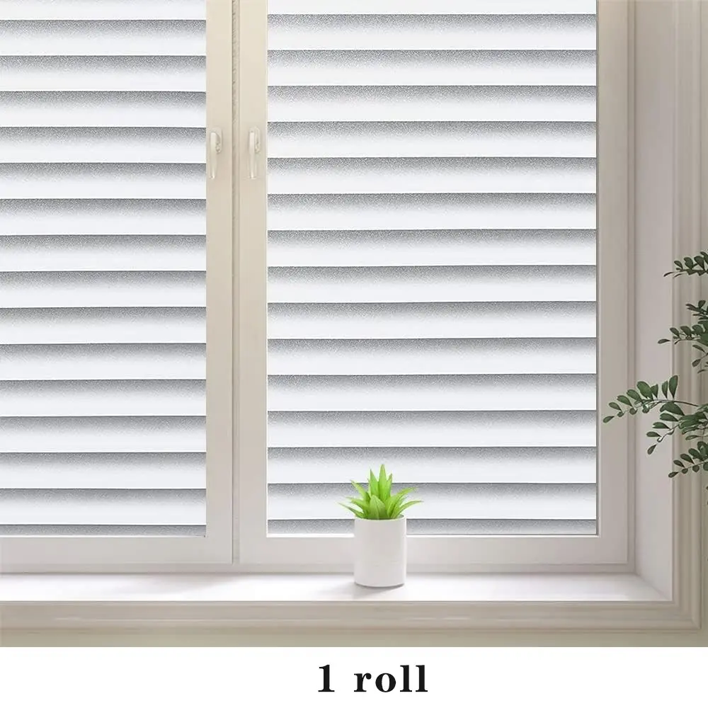 Blind Pattern Window Film, Frosted Privacy Window Film, UV Protection Static Adhesive Membrane, Removable Vinyl Decorative Sticker for Home, Privacy Film For Glass Windows, Window Privacy Films