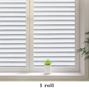Blind Pattern Window Film, Frosted Privacy Window Film, UV Protection Static Adhesive Membrane, Removable Vinyl Decorative Sticker for Home