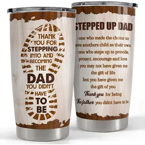 Step Dad Gifts Tumbler 20oz Travel Tumbler Gift for Bonus Dad Stepfather Stepdad Gift from Step Daughter Son