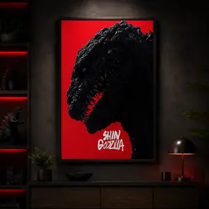 Shin Godzilla Poster & Art Bring Iconic Monster Power to Your Walls! Ideal & room living bedroom, Canvas Wall Art Print, Japanese Monster Movie Decor for Dorm Office Gaming Room Man Cave, Gift for Kaiju Fans