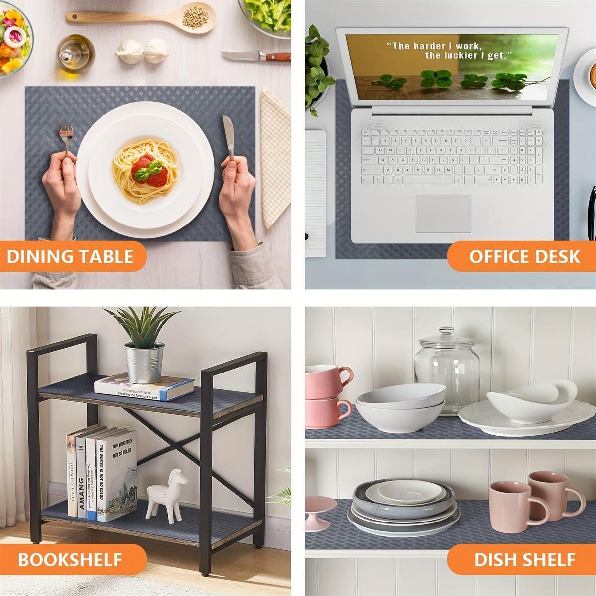 Kitchen Cabinet Liner, 1 Roll Waterproof & Oil-proof Kitchen Cupboard Liner, Durable Plastic Drawer Mat, Non Adhesive Fridge Liner for Shelves, Kitchenware