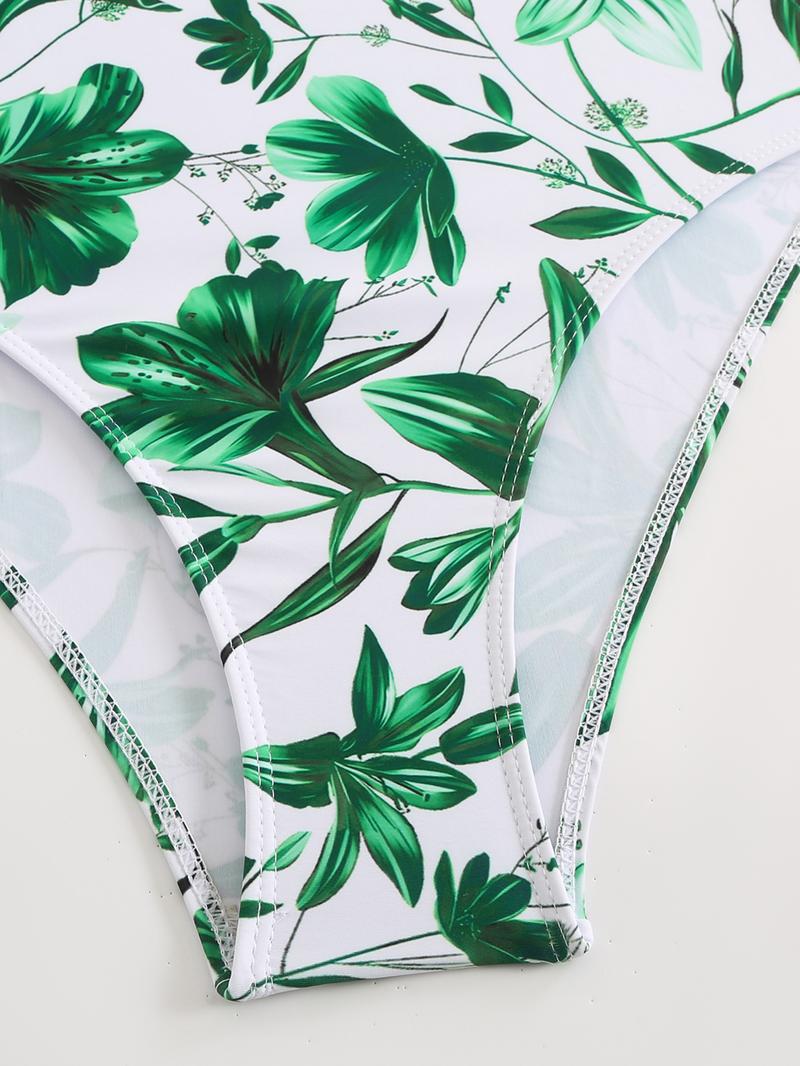 Amoyer Swimdress Swimming V Neck Women's Blue/Red/Purple/Green Print One-Piece Swimsuit and Matching Cover Skirt Set Summer Swimdress Swimming  Bathing Suit Stylish,Swimsuit Bodysuit Tops Beach Skirt 2 Piece Swimsuit Outfits