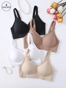 Women's Jelly Bras, Seamless Lift Bra, Wireless Push Up, No Underwire, Full Coverage, Comfortable, Supportive, Sports T-Shirt Bra, Unlined Bra
