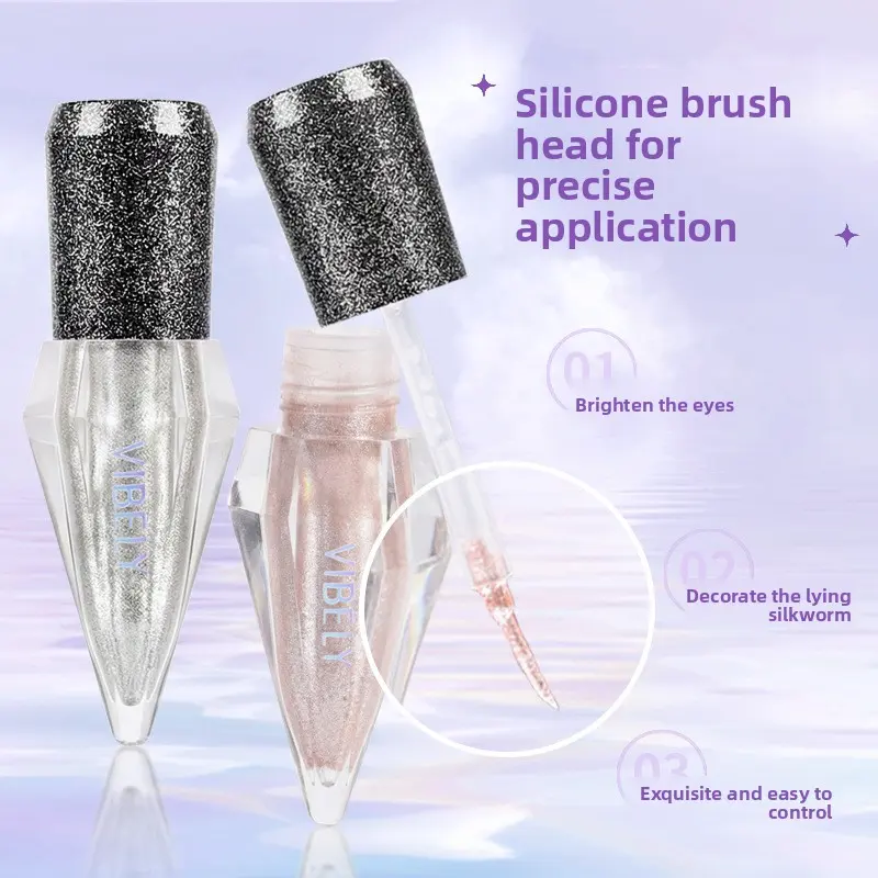 Single Color Liquid Diamond Eyeshadow, Long Lasting Clear Shimmer Glitter Shadow, Create Dazzling Eye Makeup with Under Eye Brightening Effect