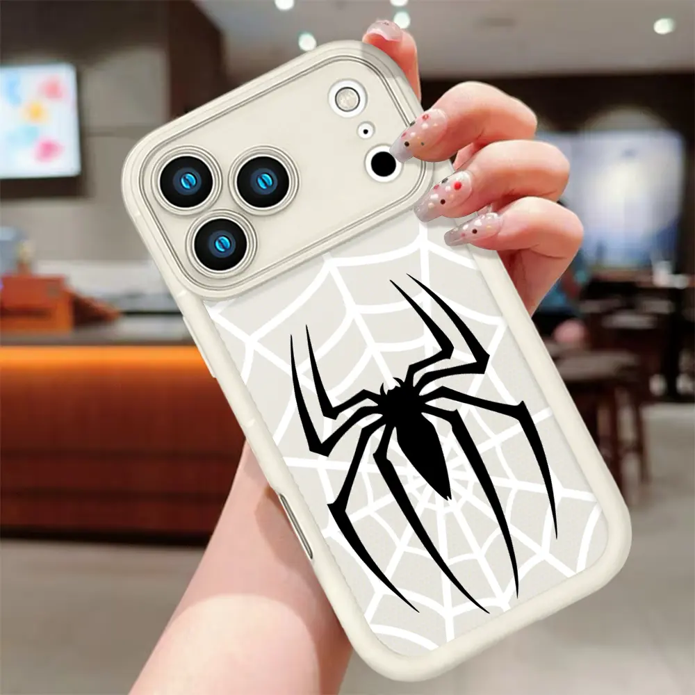 Spider Spider Logo Phone Case, Classic Spider Web Graphic Shockproof Soft TPU Protective Phone Cover for iPhone 17 16 15 14 Pro Max 13 12 11 XR XS X Plus AIR