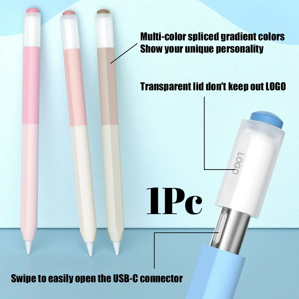 1Pc Dopamine Soft Jelly Split Pen Holder, Non-Slip Anti-Drop Case for Apple Pencil 1st/2nd Generation, Tablet Accessory, Split Design, Durable Sleeve, Protective Cover, IPad Users, Back-to-school Season, Easter, Halloween Gift Choices