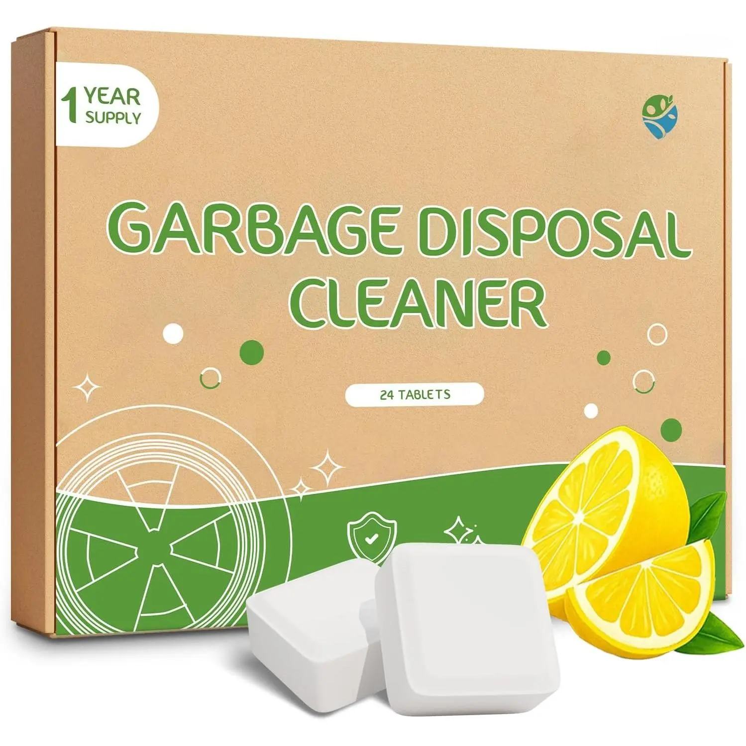 Garbage Disposal Cleaner and Deodorizer Tablets 24 Pack, 1 Year  Sink Cleaner,  Odors, Kitchen Drain Maintenance Care