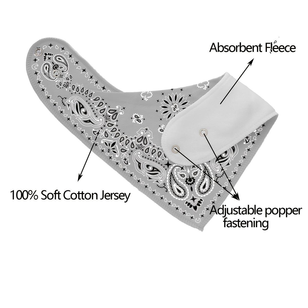 10 Pack Soft Absorbent Baby Bibs with Adjustable Snap – Breathable Cotton Feeding Bibs with Floral Patterns, Unisex Infant Bibs for Boys & Girls Organic Onesie Set Solid Diaper Bibs for Teething