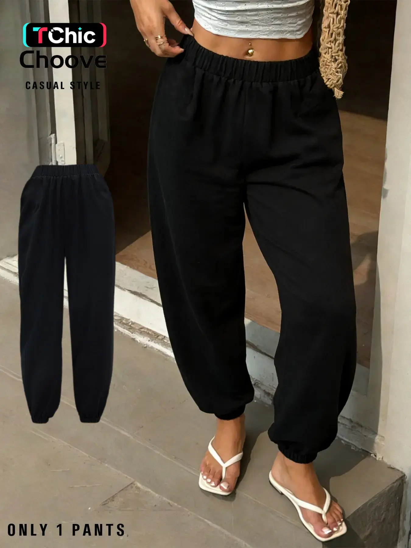 Women's Casual Jogger Pants, Daily Wear, Beach Vacation, Elastic Waistband, Comfortable and Stylish, Fit, Perfect for All Seasons
