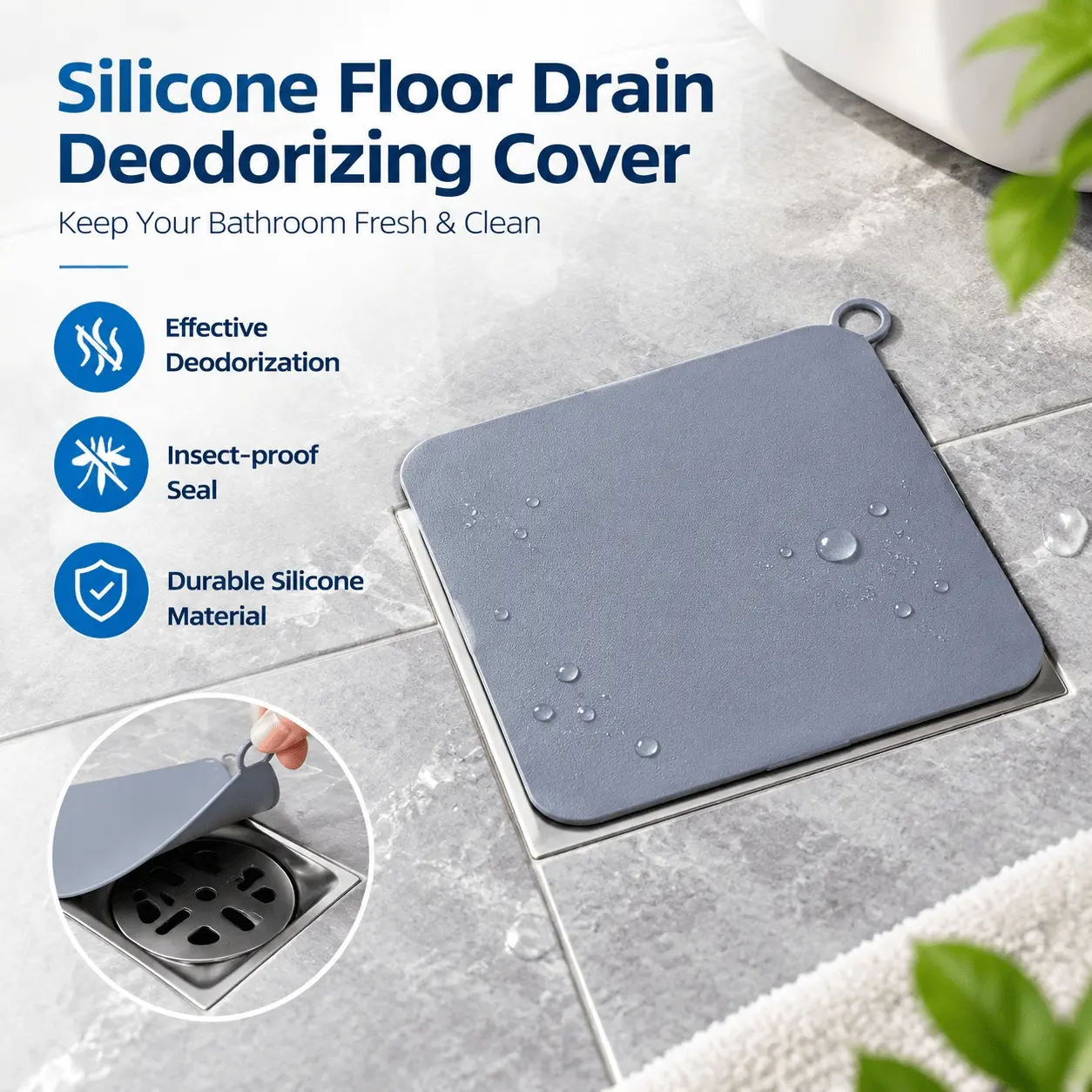 Set of 2 Non-Slip Drain Strainer, Designed for Catching Debris in Drains, Plastic Sink Strainer, Hair and Debris Catching, 12cm