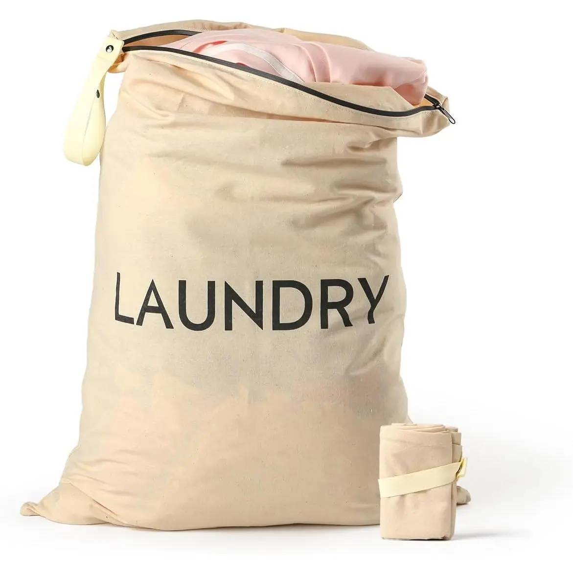 23.6" x17.3" Dirty Clothes Bag for Traveling and Camping, Travel Laundry Bags with Zipper and Hand Strap, Portable and Washable Travel Dirty Clothes Bag