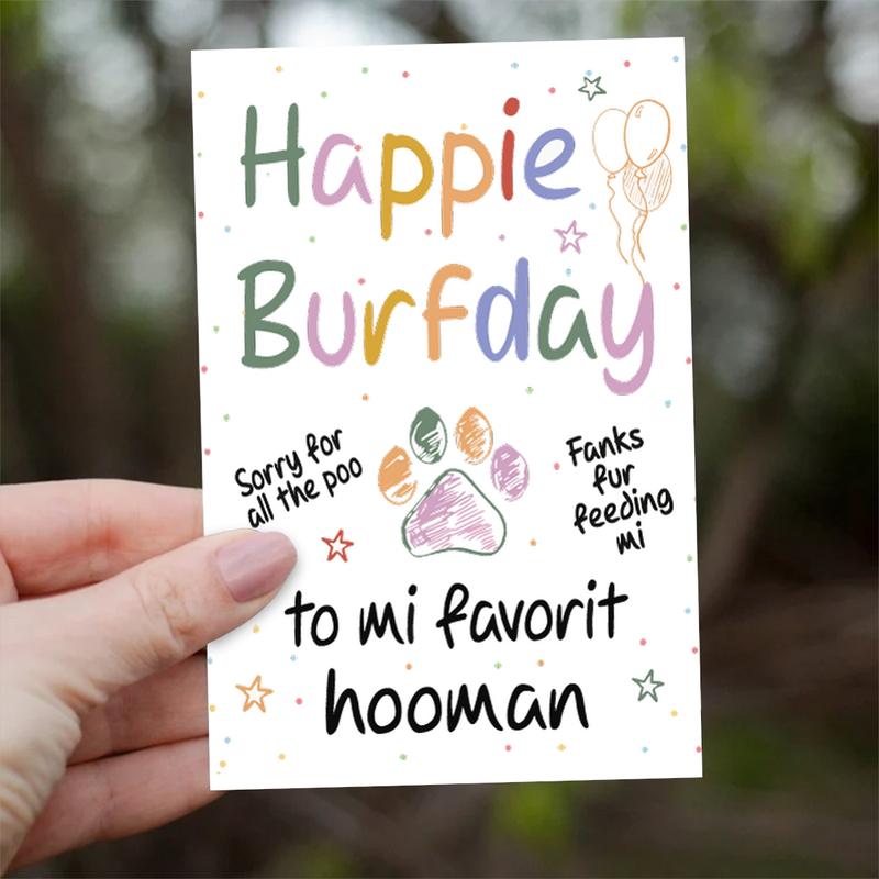 Pet Themed Birthday Card, 1/3 Counts Happy Birthday Card with Envelope, Fun and Colorful Design Birthday Gift for Pet Owners, Animal Lovers, Friends, Greeting Card, with Pastel Color Letter Pattern, Fun Party Cards