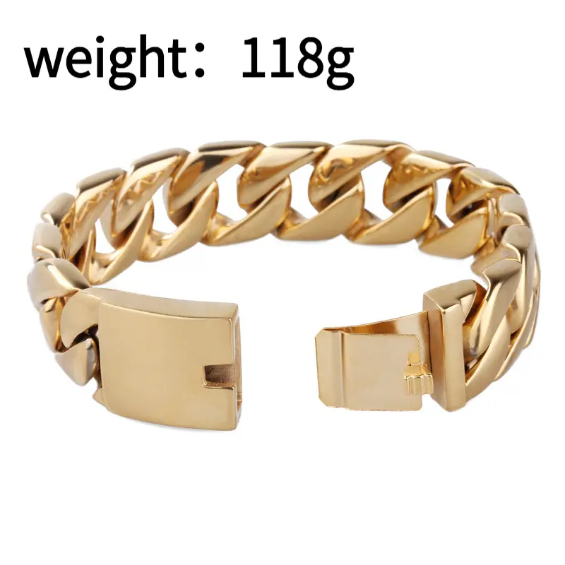 Titanium Steel Thin 20mm Cuban Chain Bracelet Men's Jewelry Stainless Steel Jewelry Wholesale