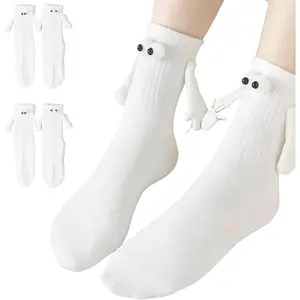 2 Pairs Magnetic Holding Hands Socks Funny Couple Gifts, Best Friend, Engagement, Anniversary, Teens Gag Cute Weird StuffGift.