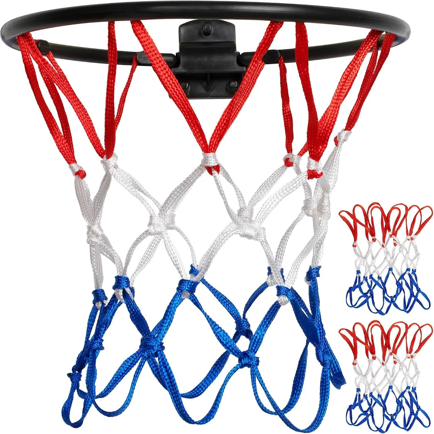 2 Pack Mini Basketball Net ,8 Loops Indoor Outdoor Nets,Suitable for Doors and Walls