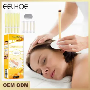 Luxury Set of 10/20 Smoked Ear Candles, Professional Home Ear Cleaning Care, Removes Wax, Promotes Sleep, Includes Cotton Swab Holder & Sticks, Earwax Removal Kit