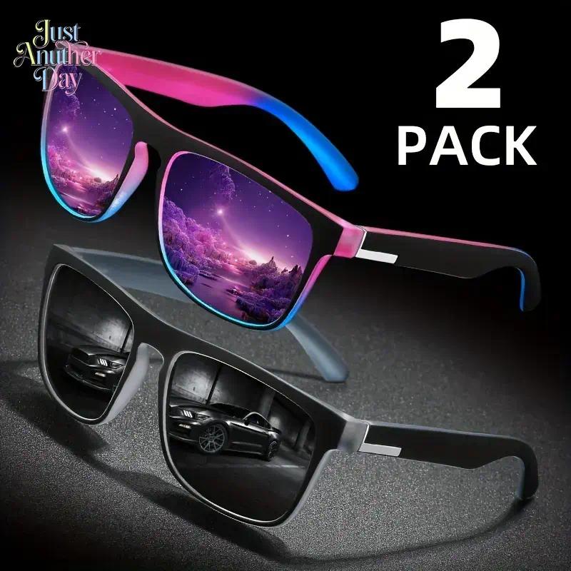 Couple Suit Classic Square Frame Ladies Colored Glasses, TAC Lenses, Composites, Metal Hinges, Suitable for Sports Party Fashion SpringStatements