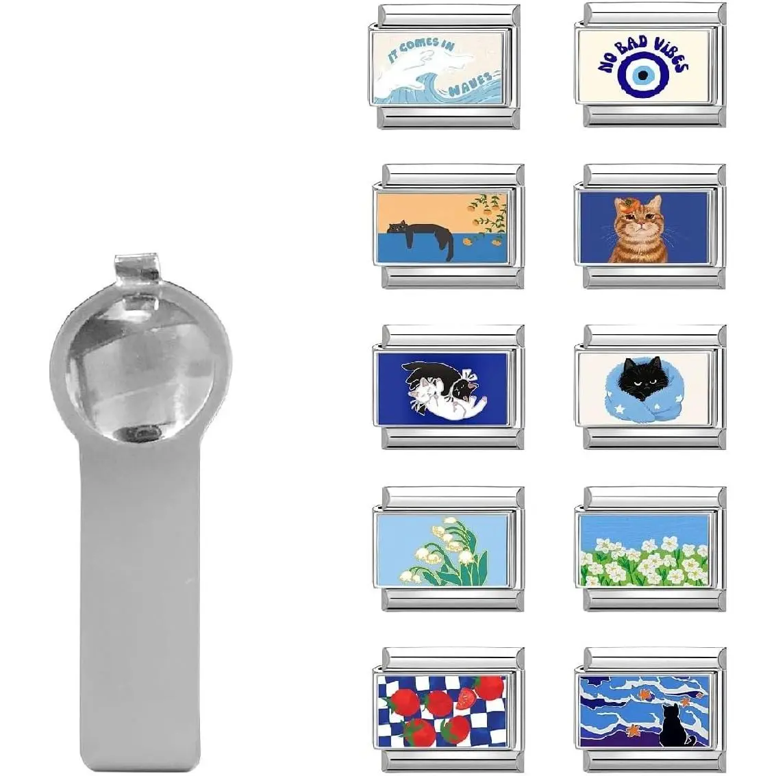 11 count Italian Charms, 10mm*9mm  Italian Charm Bracelet Link Multiple Patterns DIY  Gifts
