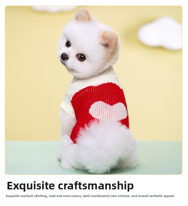 New Pet Knitted Sweater Fall Winter Warm 2-Leg Dog Clothes Multiple Colors Soft Knitwear for Small Medium Dogs Gold Plated Custom Collar shoes