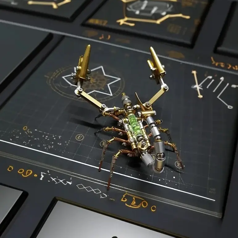 3D Metal Scorpion Puzzle Kit - Interlocking Piece 3-D Puzzles for 13 Years Above, Beginner-Friendly Intricate Alloy Collectibles, Premium DIY Art Craft, Unique Desktop House Decoration for Adults