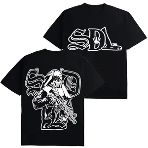 Graphic Print T-Shirt, Retro All Over Print Unisex Tee, Trendy Y2K Tee for Men Women Teens Daily Street Outfit