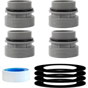40mm to 1.5" Pool Filter Hose Conversion Kit (4-Pack) - Above Ground Pool Adapter Connects 40mm Hoses to Standard 1.25" or 1.5" Filter Ports