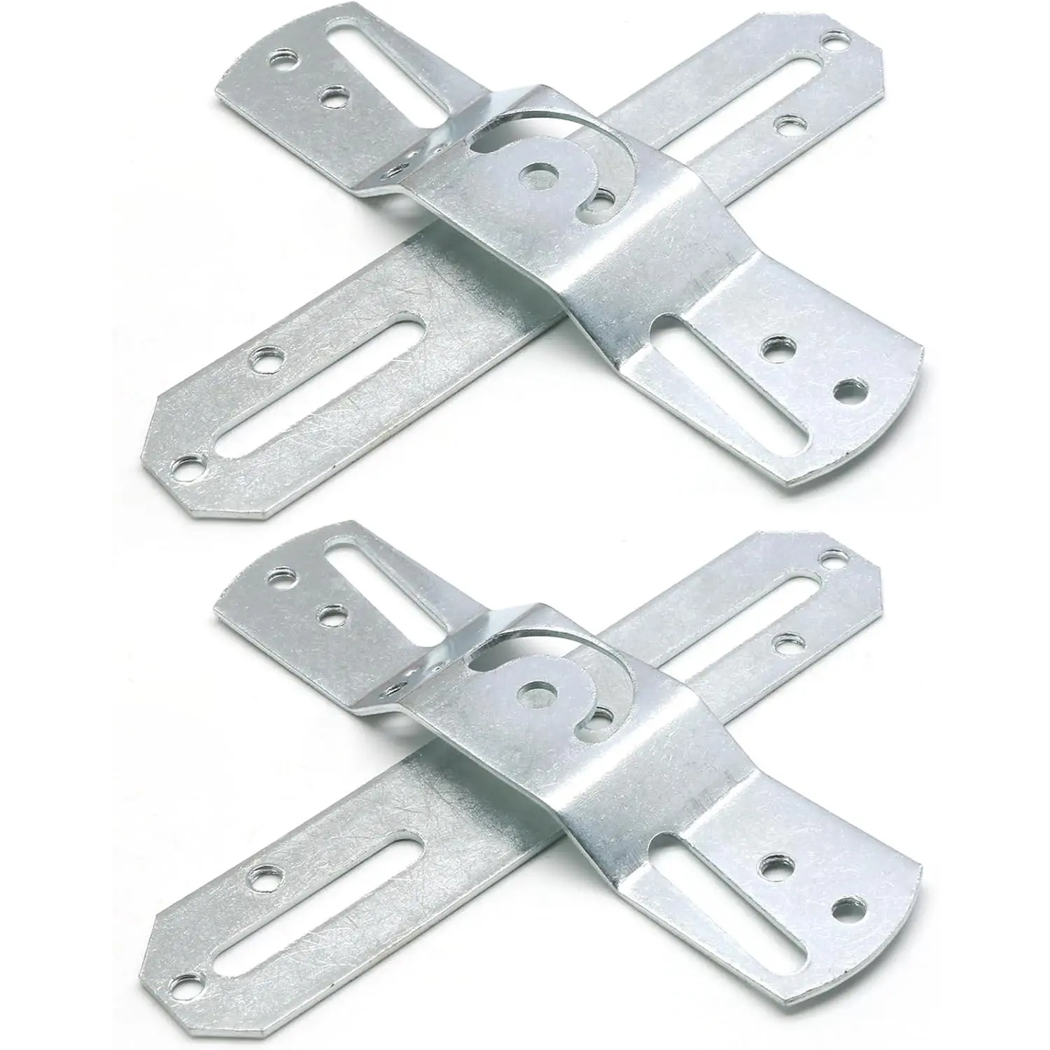 4" Steel Fixture Support Bracket - 2 Sets Rotatable Cross Shape Bars for Wall/Ceiling Fans, Lights, Zinc Plated Secure Installation Accessory