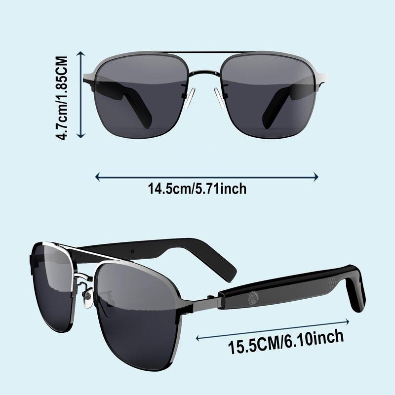 Multifunctional Smart Glasses, Touch Control Smart Sunglasses, Wireless Sunglasses, Bluetooth-compatible Smart Glasses for Men & Women, Wearable, Smart Audio Glasses, Smart Eyewear