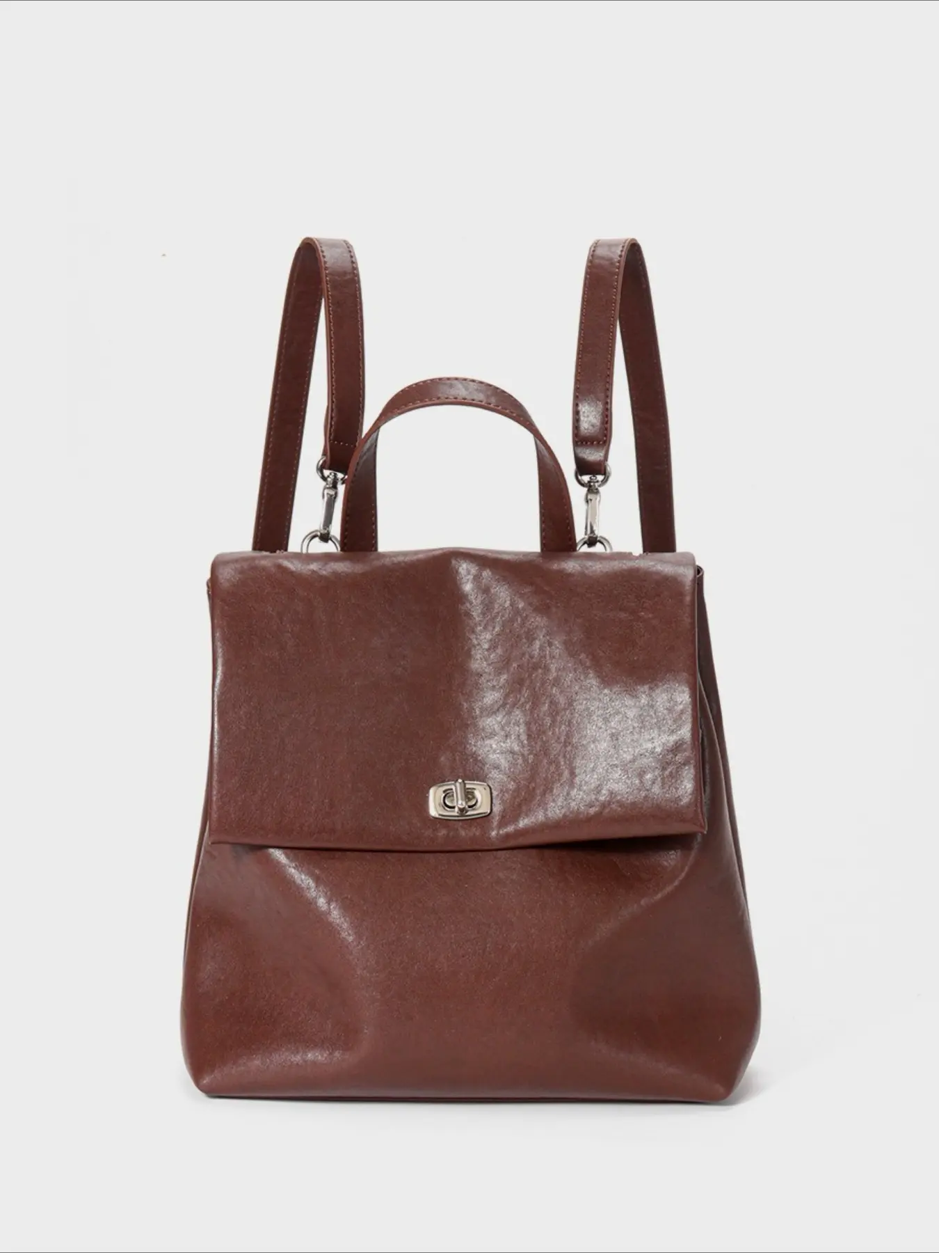 Leather women's bags, new backpacks, women's high-end sense, large-capacity fashion versatile backpacks, college style backpacks