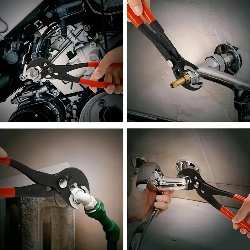 Quick Release Pump Pliers Set, Large & Small Adjustable Metal Pipe Clamp, Durable Heavy Duty Plastic Handle, DIY Plumbing Tool for Home Use