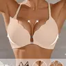 1/2 Pack Jelly Push-Up Elegant Bras for Women, Front Closure, Seamless Wireless Racerback Design, Full Coverage Support, Invisible T-Shirt Bra, Smooth & Comfortable