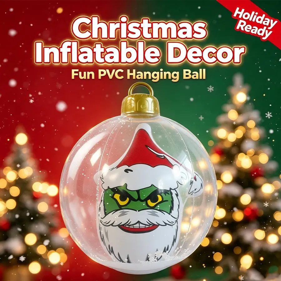 Christmas Festival Inflatable Decorations, Christmas Ball Mid-Ball Outdoor Inflatable Ornament, 3 Styles Available, Indoor and Outdoor Use