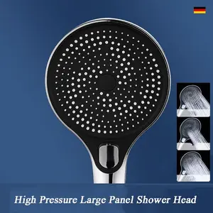 New Upgraded 130mm Round Big Panel 3 Modes Adjustable Large Flow Handle Shower Head Rainfall Shower Head Bathroom Accessories