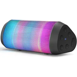 Portable  Speaker   Loud Sound, LED Lights, IPX4 Wateproof, 24H Playtime,  TWS Pairing, -in Mic, for /Outdoor/Party, Birthday Gifts for Father Men Dad Husband