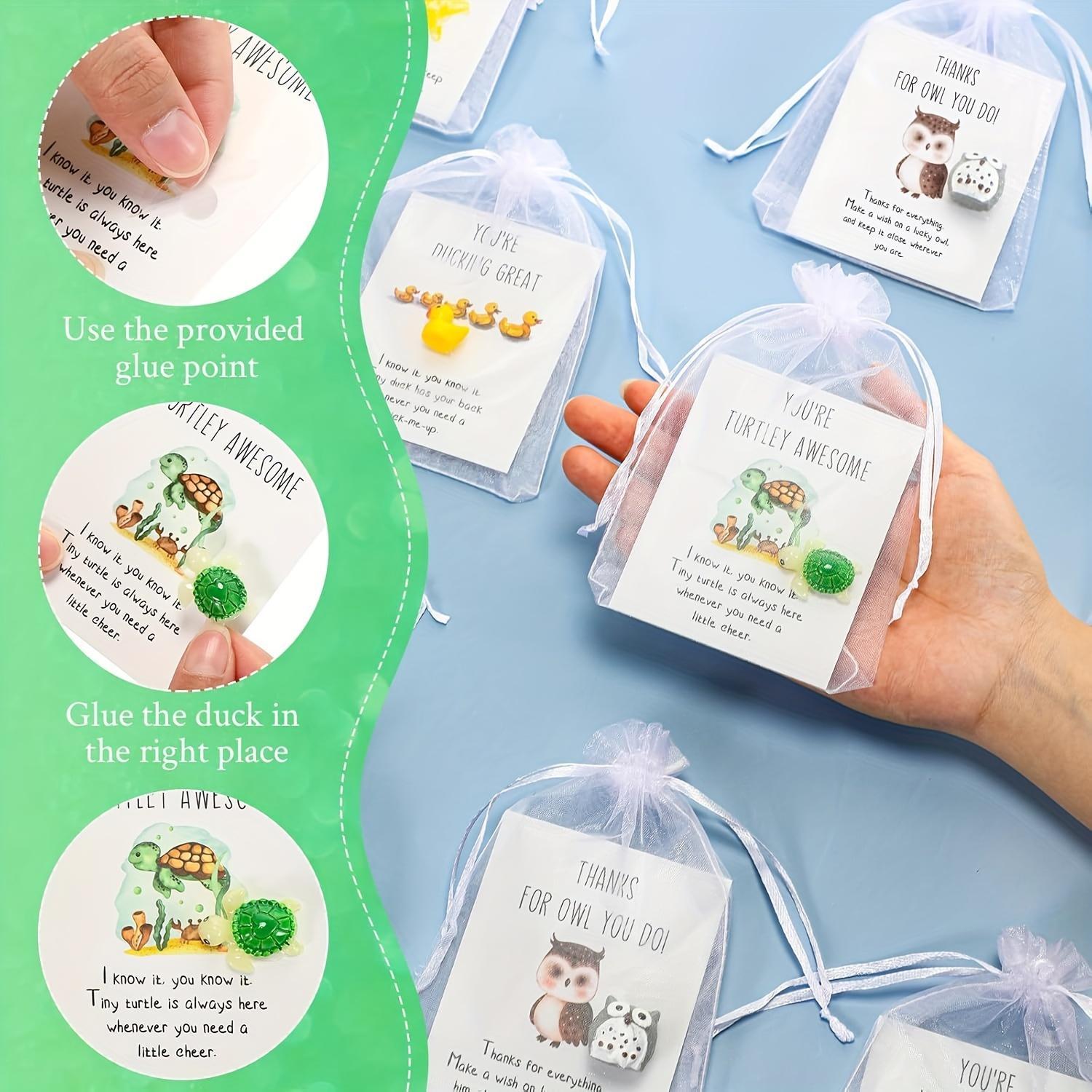 Animal Themed Appreciation Gift, 25 Sets Including Decoration & Card & Storage Bag, Inspirational Gift for Coworkers, Birthday, Get Well, Good Luck, Events, Holidays, Gift Bags, Party Favor Bags