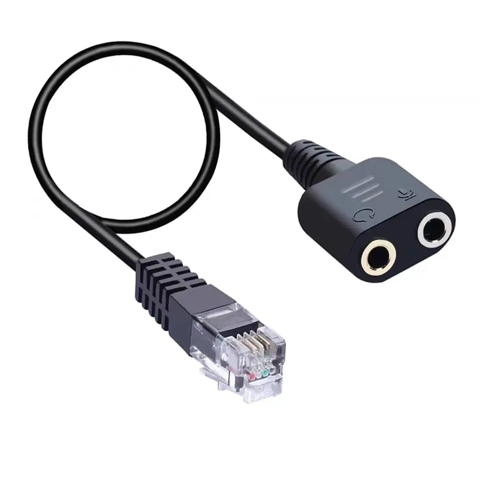 RJ9 Male to 3.5mm Female Plug Headset Jack Phone Adapter  PC  3.5mm Headset to RJ9/RJ10/RJ22 Phone Adapter