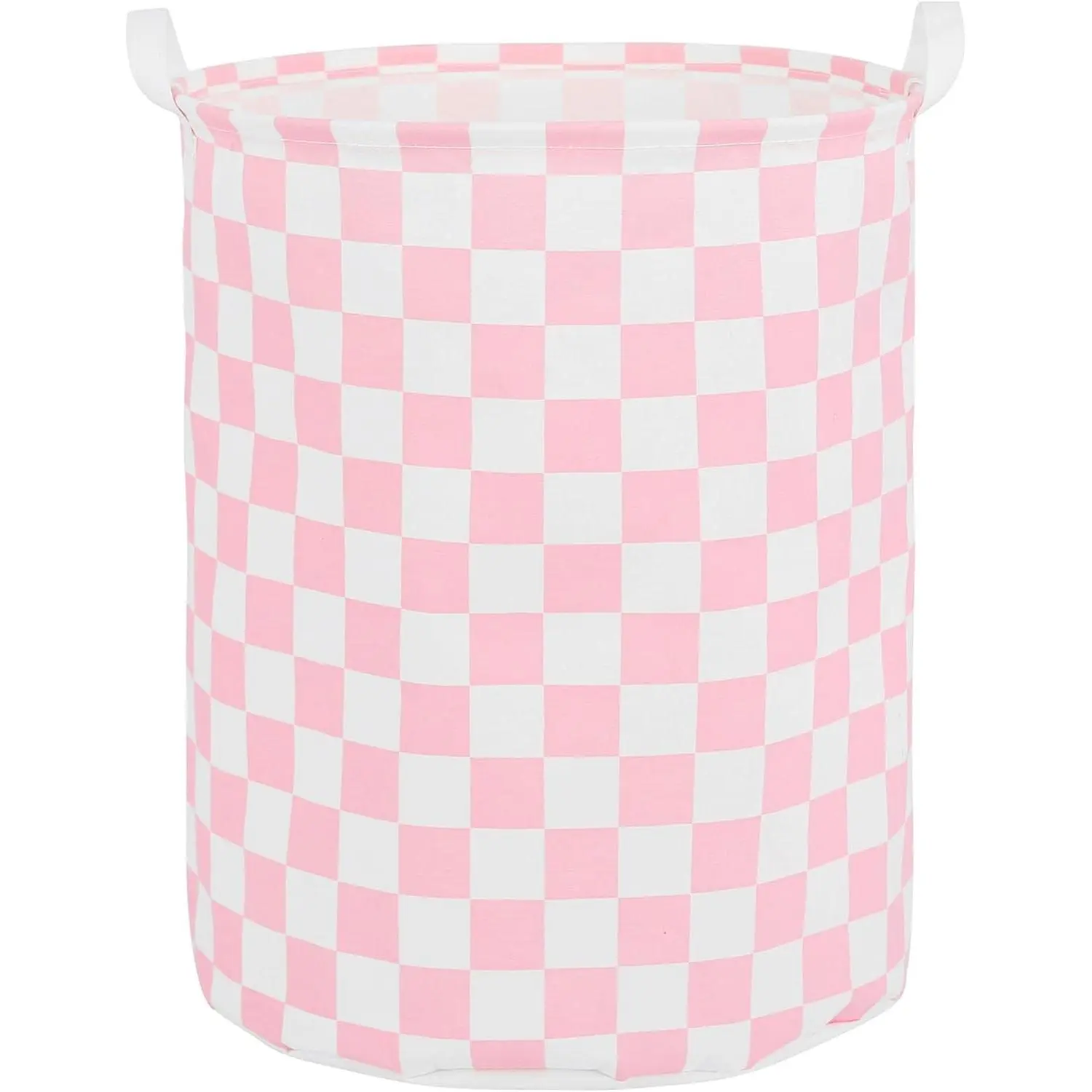 Large Foldable Laundry Basket Organizer Holder portable tall collapsible laundry hamper nusery Storage Basket Bin with Handles (Waterproof Lining, Pink Racing Flag)