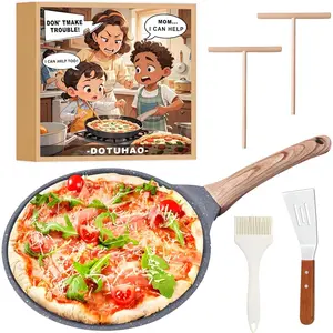 Nonstick Crepe Pan 5 Piece Set, 8 Inch Granite Coating Pancake Grill Flat Skillet for Dosa Tortilla Pizza, Compatible with All Stovetops